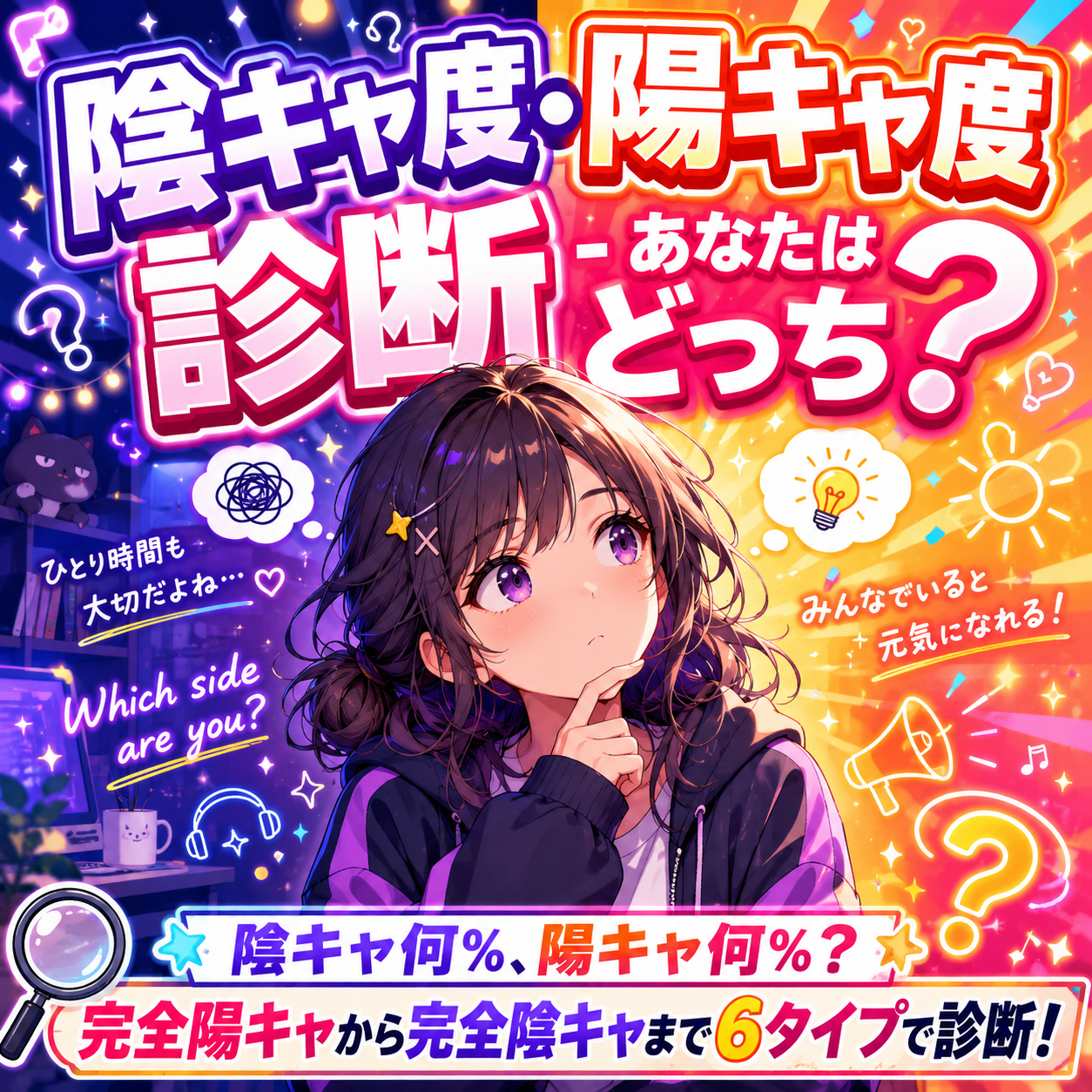 陰キャ度・陽キャ度診断 - あなたはどっち？
